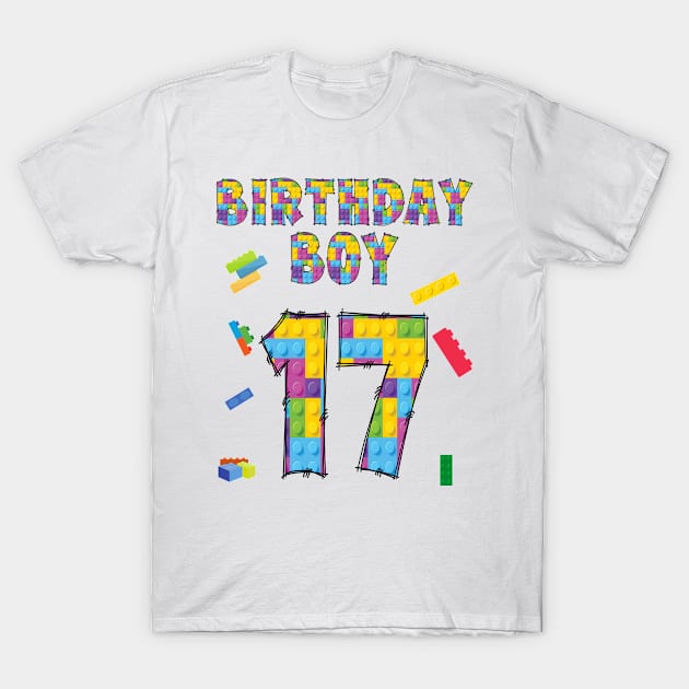 17th Happy Birthday Boy Gift T-Shirt by mansoury